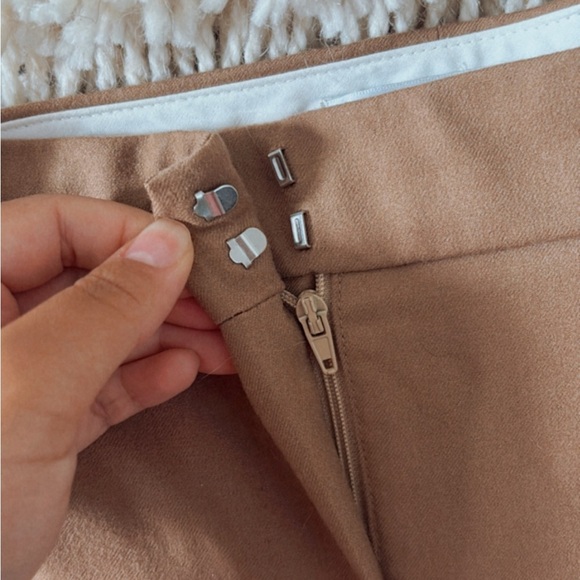 Max Mara Virgin Wool Trouser Pants Size 12 Women's Business Casual Office Camel - Picture 2 of 4